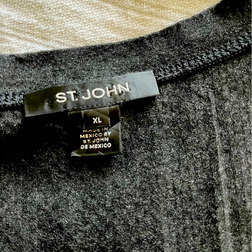St. John Black Sequin 3/4 Sleeve